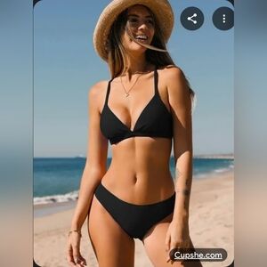 Cupshe Elegant Black Bikini Set